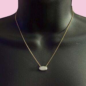 Luna Norte gold tone druzy quartz pendant necklace